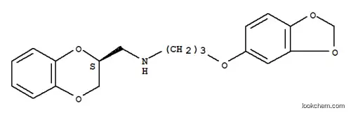 Molecular Structure of 137275-81-1 (1,4-Benzodioxin-2-methanamine,N-[3-(1,3-benzodioxol-5-yloxy)propyl]-2,3-dihydro-, (2S)-)