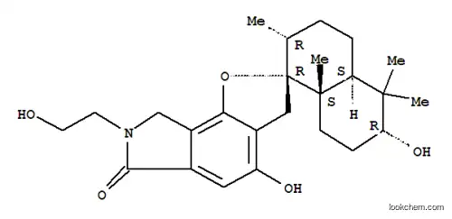 Molecular Structure of 149598-71-0 (Spiro[2H-furo[2,3-e]isoindole-2,1'(2'H)-naphthalen]-6(3H)-one,3',4',4'a,5',6',7,7',8,8',8'a-decahydro-4,6'-dihydroxy-7-(2-hydroxyethyl)-2',5',5',8'a-tetramethyl-,(1'R,2'R,4'aS,6'R,8'aS)-)