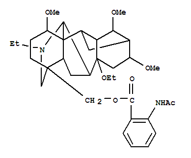 Aconitane-4-methanol,8-ethoxy-20-ethyl-1,14,16-trimethoxy-, 2-(acetylamino)benzoate (ester), (1a,14a,16b)- (9CI)