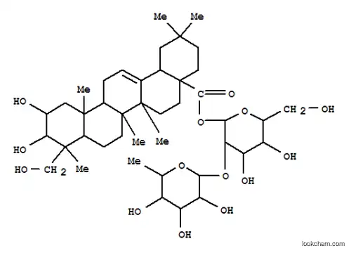 Molecular Structure of 157110-19-5 (Olean-12-en-28-oicacid, 2,3,23-trihydroxy-, 2-O-(6-deoxy-a-L-mannopyranosyl)-b-D-glucopyranosyl ester, (2a,3b,4a)- (9CI))