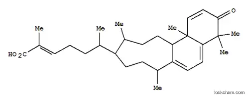 Molecular Structure of 158372-25-9 (2-Heptenoic acid,6-(4,7,8,9,10,11,12,13,13a,13b-decahydro-4,4,7,11,13b-pentamethyl-3-oxo-3H-cyclonona[a]naphthalen-10-yl)-2-methyl-,[7S-[7R*,10S*(2Z,6S*),11S*,13aR*,13bS*]]- (9CI))