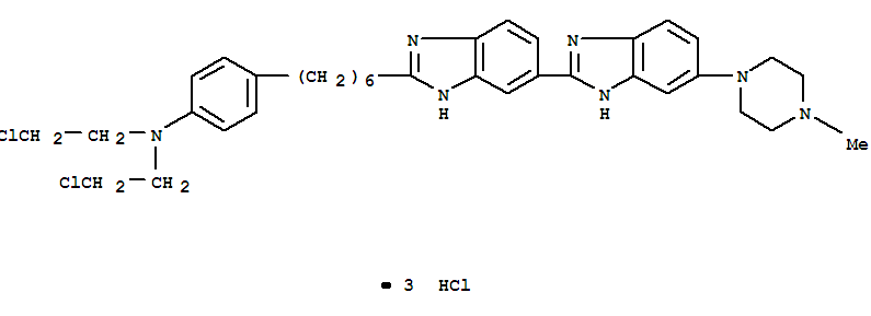 Benzenamine,N,N-bis(2-chloroethyl)-4-[6-[5-(4-methyl-1-piperazinyl)[2,5'-bi-1H-benzimidazol]-2'-yl]hexyl]-,trihydrochloride (9CI)