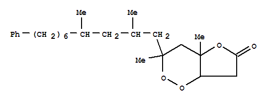 Molecular Structure of 160016-20-6 (Furo[3,2-c]-1,2-dioxin-6(3H)-one,3-(2,4-dimethyl-10-phenyldecyl)tetrahydro-3,4a-dimethyl- (9CI))