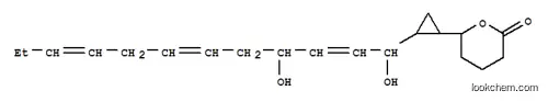 Molecular Structure of 160552-57-8 (2H-Pyran-2-one,6-[(1S,2S)-2-[(1R,2E,4S,6Z,9Z)-1,4-dihydroxy-2,6,9-dodecatrien-1-yl]cyclopropyl]tetrahydro-,(6R)-)