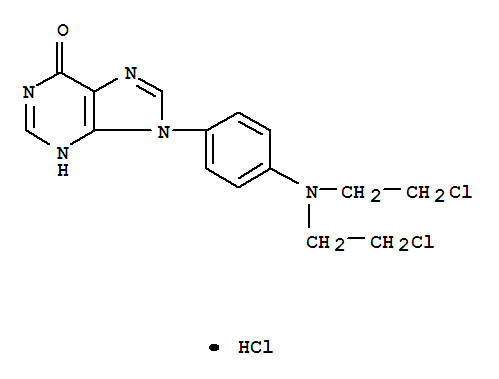 6H-Purin-6-one,9-[4-[bis(2-chloroethyl)amino]phenyl]-1,9-dihydro-, hydrochloride (1:1)