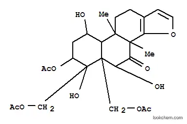 Phenanthro[1,2-b]furan-4(3bH)-one,7-(acetyloxy)-5a,6-bis[(acetyloxy)methyl]-5,5a,6,7,8,9,9a,9b,10,11-decahydro-5,6,9-trihydroxy-3b,9b-dimethyl-,(3bR,5S,5aS,6S,7S,9S,9aS,9bS)-rel-(-)- (9CI)