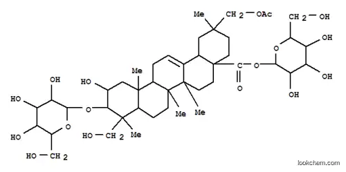 Molecular Structure of 173867-33-9 (Olean-12-en-28-oicacid, 29-(acetyloxy)-3-(b-D-glucopyranosyloxy)-2,23-dihydroxy-, b-D-glucopyranosyl ester, (2b,3b,4a,20b)- (9CI))