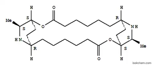 Molecular Structure of 17398-27-5 (2,13-Dioxa-10,21-diazatricyclo[18.2.2.29,12]hexacosane-3,14-dione,11,22-dimethyl-, (1S,9R,11S,12S,20R,22S)-)