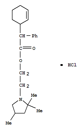 Benzeneacetic acid, a-2-cyclohexen-1-yl-,2-(2,2,4-trimethyl-1-pyrrolidinyl)ethyl ester, hydrochloride (1:1)