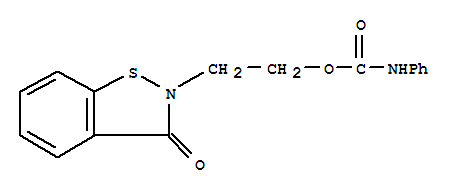 Molecular Structure of 199172-79-7 (1,2-Benzisothiazol-3(2H)-one,2-[2-[[(phenylamino)carbonyl]oxy]ethyl]-)