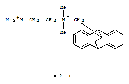 Molecular Structure of 10058-61-4 (9,10-Ethanoanthracene-11-methanaminium,9,10-dihydro-N,N-dimethyl-N-[2-(trimethylammonio)ethyl]-, iodide (1:2))