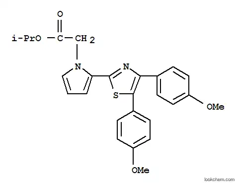 Molecular Structure of 101001-36-9 (1-methylethyl {2-[4,5-bis(4-methoxyphenyl)-1,3-thiazol-2-yl]-1H-pyrrol-1-yl}acetate)