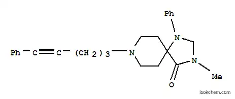 Molecular Structure of 102504-95-0 (1,3,8-Triazaspiro[4.5]decan-4-one,3-methyl-1-phenyl-8-(5-phenyl-4-pentyn-1-yl)-)