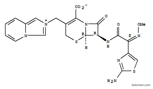Molecular Structure of 103313-22-0 (7-(2-(2-aminothiazole-4-yl)-2-methoxyiminoacetamido)-3-(imidazo(1,5-a)pyridinium-2-yl)methyl-3-cephem-4-carboxylate)