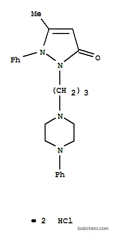 Molecular Structure of 104416-78-6 (3H-Pyrazol-3-one,1,2-dihydro-5-methyl-1-phenyl-2-[3-(4-phenyl-1-piperazinyl)propyl]-,hydrochloride (1:2))