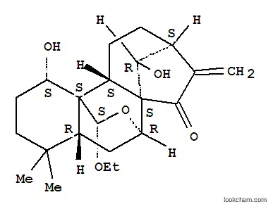 Molecular Structure of 105449-64-7 (Kaur-16-en-15-one,7,20-epoxy-20-ethoxy-1,14-dihydroxy-, (1a,7a,14R,20S)- (9CI))