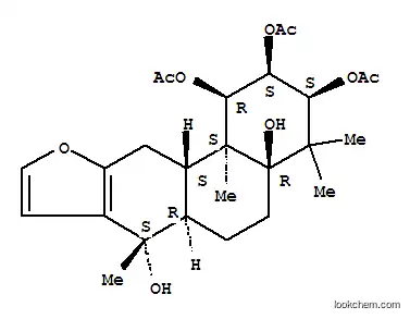 Molecular Structure of 106533-45-3 (Phenanthro[3,2-b]furan-1,2,3,4a,7(2H)-pentol,1,3,4,5,6,6a,7,11,11a,11b-decahydro-4,4,7,11b-tetramethyl-, 1,2,3-triacetate,(1R,2S,3S,4aR,6aR,7S,11aS,11bS)-)