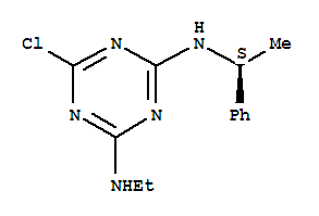 Molecular Structure of 109905-69-3 (1,3,5-Triazine-2,4-diamine,6-chloro-N-ethyl-N'-(1-phenylethyl)-, (S)- (9CI))