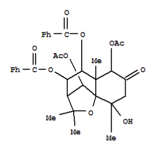 Molecular Structure of 111514-62-6 (7H-3,9a-Methano-1-benzoxepin-7-one,6,10-bis(acetyloxy)-4,5-bis(benzoyloxy)octahydro-9-hydroxy-2,2,5a,9-tetramethyl-,(3R,4S,5R,5aR,6R,9S,9aS,10R)-)