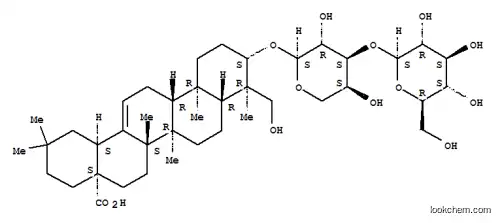 Molecular Structure of 116107-25-6 (Olean-12-en-28-oicacid, 3-[(3-O-b-D-glucopyranosyl-a-L-arabinopyranosyl)oxy]-23-hydroxy-,(3b,4a)-)