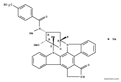 Molecular Structure of 120751-44-2 (Benzoic acid,4-[[[(9S,10R,11R,13R)-2,3,10,11,12,13-hexahydro-10-methoxy-9-methyl-1-oxo-9,13-epoxy-1H,9H-diindolo[1,2,3-gh:3',2',1'-lm]pyrrolo[3,4-j][1,7]benzodiazonin-11-yl]methylamino]carbonyl]-,monosodium salt (9CI))