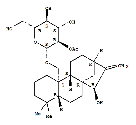 Molecular Structure of 129317-89-1 (b-D-Glucopyranoside, (15b)-15-hydroxykaur-16-en-20-yl,2-acetate (9CI))