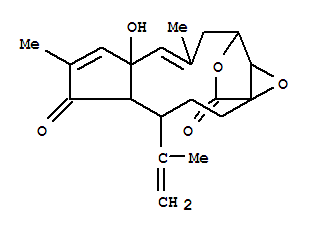Molecular Structure of 129622-86-2 (5H-11,1a-(Epoxymethano)cyclopenta[6,7]cycloundec[1,2-b]oxirene-5,13-dione,2,3,4,4a,7a,10,11,11a-octahydro-7a-hydroxy-6,9-dimethyl-4-(1-methylethenyl)-,(1aR,4S,4aS,7aR,8E,11R,11aR)-rel-(+)- (9CI))