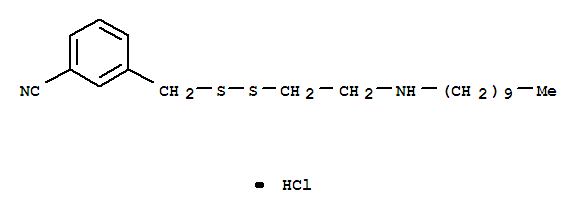 Benzonitrile,3-[[[2-(decylamino)ethyl]dithio]methyl]-, hydrochloride (1:1)