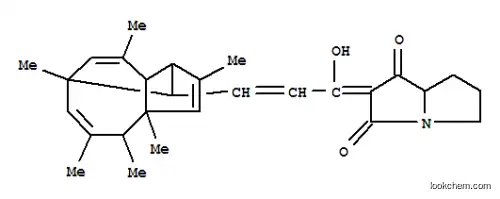 Molecular Structure of 131256-42-3 (2-{(2E)-3-[(1R,3aS,4S,5Z,7R,9aS,10R)-2,3a,4,5,7,9-hexamethyl-3a,4,7,9a-tetrahydro-1H-1,7-methanocyclopenta[8]annulen-10-yl]prop-2-enoyl}-3-hydroxy-5,6,7,7a-tetrahydro-1H-pyrrolizin-1-one)