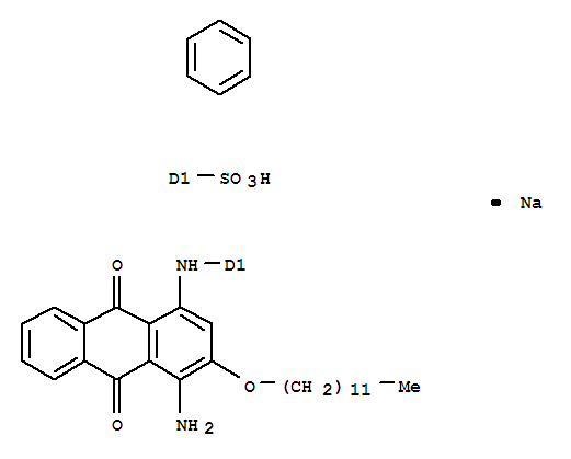 Benzenesulfonic acid,[[4-amino-3-(dodecyloxy)-9,10-dihydro-9,10-dioxo-1-anthracenyl]amino]-,monosodium salt (9CI)
