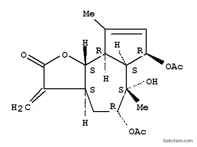Molecular Structure of 138591-02-3 (Azuleno[4,5-b]furan-2(3H)-one,5,7-bis(acetyloxy)-3a,4,5,6,6a,7,9a,9b-octahydro-6-hydroxy-6,9-dimethyl-3-methylene-,(3aS,5R,6S,6aS,7R,9aR,9bS)-)