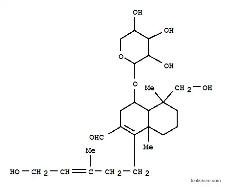 Molecular Structure of 138797-27-0 (2-Naphthalenecarboxaldehyde,4-(a-L-arabinopyranosyloxy)-3,4,4a,5,6,7,8,8a-octahydro-5-(hydroxymethyl)-1-[(3E)-5-hydroxy-3-methyl-3-penten-1-yl]-5,8a-dimethyl-,(4S,4aR,5S,8aS)-)