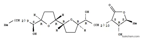 Molecular Structure of 139294-54-5 (L-Ribonic acid,2,5-dideoxy-2-[(11R)-11-hydroxy-11-[(2R,2'R,5R,5'R)-octahydro-5'-[(1S)-1-hydroxyundecyl][2,2'-bifuran]-5-yl]undecyl]-,g-lactone)