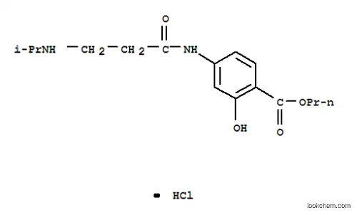 Molecular Structure of 14049-76-4 (propyl 2-hydroxy-4-{[N-(propan-2-yl)-beta-alanyl]amino}benzoate hydrochloride (1:1))