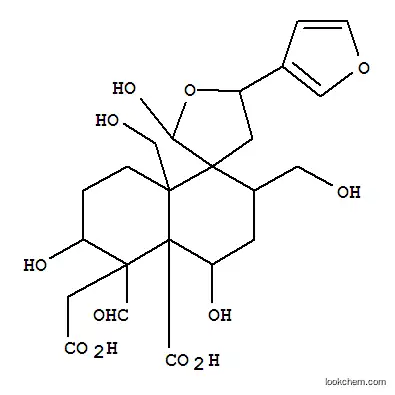 Molecular Structure of 143199-58-0 (Spiro[furan-3(2H),1'(2'H)-naphthalene]-5'-aceticacid,4'a-carboxy-5'-formyl-5-(3-furanyl)decahydro-2,4',6'-trihydroxy-2',8'a-bis(hydroxymethyl)-,(1'R,2R,2'R,4'R,4'aR,5S,5'S,6'R,8'aS)- (9CI))