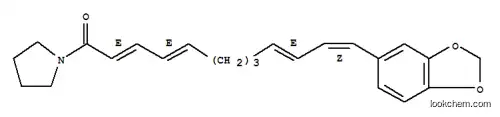 Molecular Structure of 144205-85-6 (Pyrrolidine,1-[(2E,4E,9E,11Z)-12-(1,3-benzodioxol-5-yl)-1-oxo-2,4,9,11-dodecatetraenyl]-(9CI))