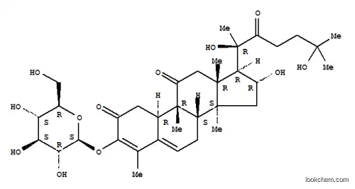 Molecular Structure of 151466-44-3 (19-Norcholesta-3,5-diene-2,11,22-trione,3-(b-D-glucopyranosyloxy)-16,20,25-trihydroxy-4,9,14-trimethyl-,(9b,10a,16a)- (9CI))