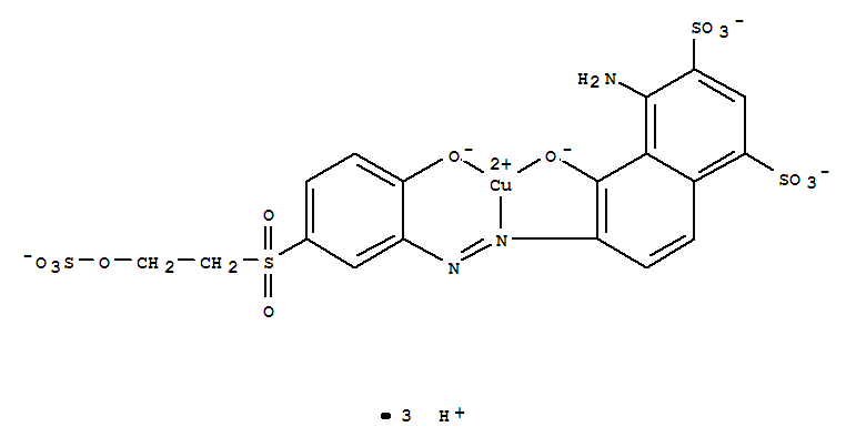 Cuprate(3-),[4-amino-5-(hydroxy-kO)-6-[2-[2-(hydroxy-kO)-5-[[2-(sulfooxy)ethyl]sulfonyl]phenyl]diazenyl-kN1]-1,3-naphthalenedisulfonato(5-)]-,hydrogen (1:3)