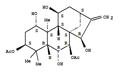 Molecular Structure of 152175-69-4 (Kaur-16-ene-1,3,6,7,11,15-hexol,3,7-diacetate, (1a,3b,6a,7b,11b,15b)-)