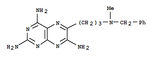 Molecular Structure of 153288-69-8 (2,4,7-Pteridinetriamine,6-[3-[methyl(phenylmethyl)amino]propyl]-)