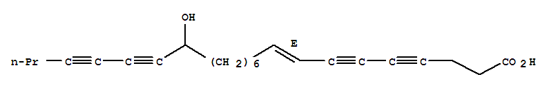 Molecular Structure of 158182-79-7 (8-Tricosene-4,6,17,19-tetraynoicacid, 16-hydroxy-, (8E)-)
