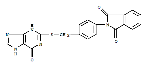 1H-Isoindole-1,3(2H)-dione,2-[4-[[(6,9-dihydro-6-oxo-1H-purin-2-yl)thio]methyl]phenyl]- cas  15870-68-5