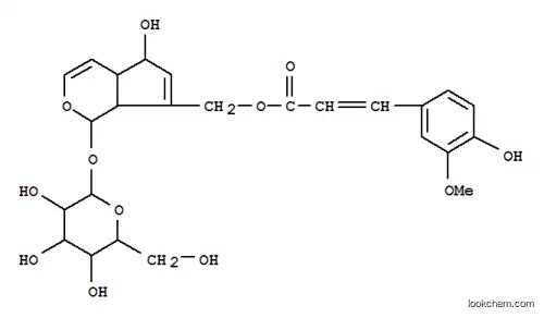 Molecular Structure of 159985-00-9 (b-D-Glucopyranoside,(1S,4aR,5S,7aS)-1,4a,5,7a-tetrahydro-5-hydroxy-7-[[[(2E)-3-(4-hydroxy-3-methoxyphenyl)-1-oxo-2-propenyl]oxy]methyl]cyclopenta[c]pyran-1-yl(9CI))