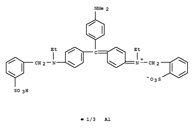Benzenemethanaminium,N-[4-[[4-(dimethylamino)phenyl][4-[ethyl[(3-sulfophenyl)methyl]amino]phenyl]methylene]-2,5-cyclohexadien-1-ylidene]-N-ethyl-2-sulfo-,inner salt, aluminum salt (3:1)