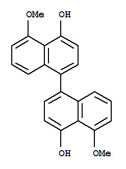 Molecular Structure of 160889-32-7 ([1,1'-Binaphthalene]-4,4'-diol,5,5'-dimethoxy-)