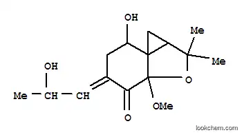 Molecular Structure of 172923-75-0 (1H,5H-Cyclopropa[c]benzofuran-4(3aH)-one,tetrahydro-7-hydroxy-5-(2-hydroxypropylidene)-3a-methoxy-2,2-dimethyl- (9CI))