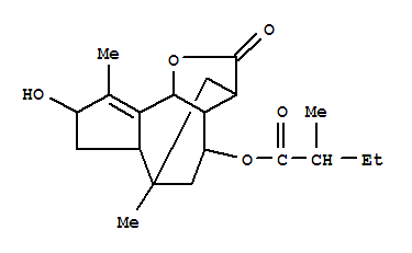 Butanoic acid,2-methyl-,2,3,3a,4,5,6,6a,7,8,9b-decahydro-8-hydroxy-6,9-dimethyl-2-oxo-3,6-methanoazuleno[4,5-b]furan-4-ylester (9CI)