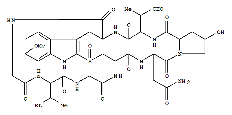 a-Amanitin,3-(4-oxovaline)-4-(2-mercapto-6-methoxy-L-tryptophan)-