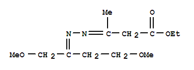 Butanoic acid,3-[2-[3-methoxy-1-(methoxymethyl)propylidene]hydrazinylidene]-, ethyl ester