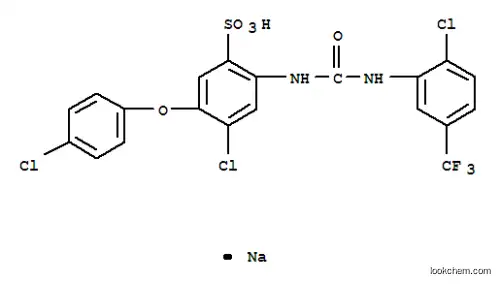 Molecular Structure of 444-61-1 (4-chloro-5-(4-chlorophenoxy)-2-({[2-chloro-5-(trifluoromethyl)phenyl]carbamoyl}amino)benzenesulfonic acid)